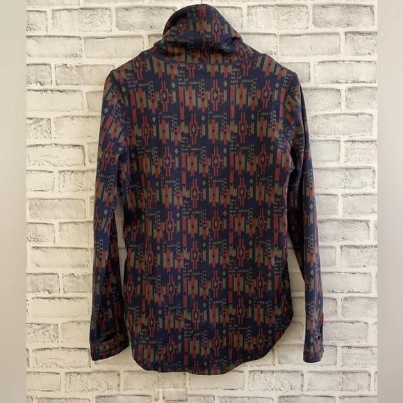 Women’s Kavu Aztec print pullover drawstring mock neck sweatshirt Small - Picture 3 of 6